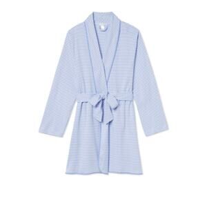 Lake Pima Short Robe Womens Medium Hydrangea Pima Cotton NWT